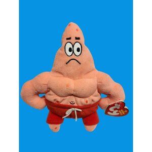 Muscle Man Patrick Star Ty Beanie Baby Plush Toy 6" SpongeBob Collectors Item